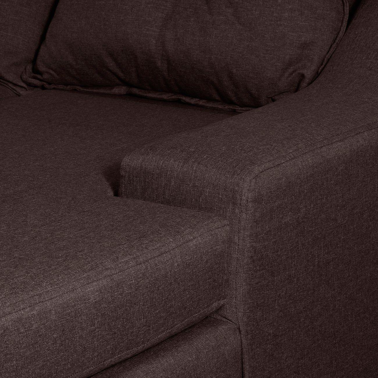  Seccional Viena 3 cuerpos  Derecho Tela Chocolate 195 x 155x90-3