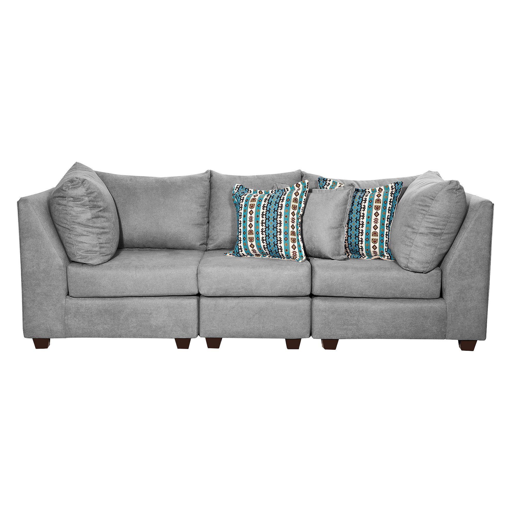 Sofa modular 3c Belek tela Gris 245x 90 x 95-0