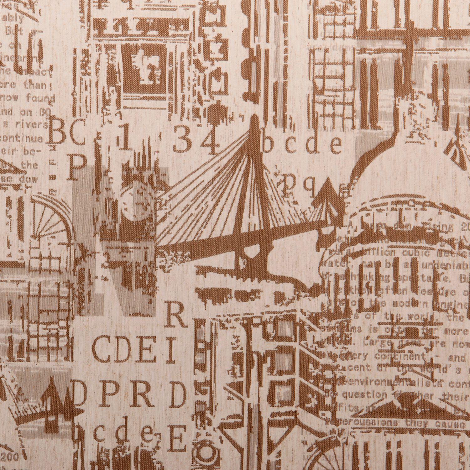 Cortina Lino Ciudad  Chocolate-1