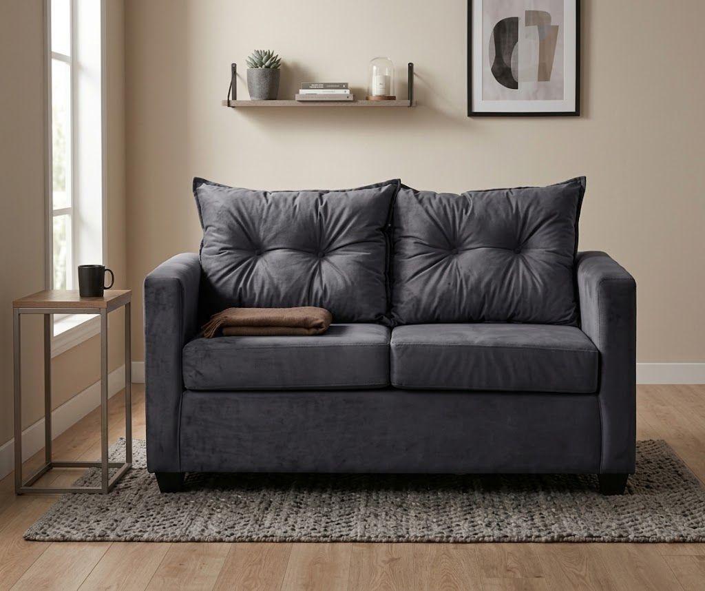 Sof 2c Hamburgo Felpa Gris Oscuro 130x70x83-0