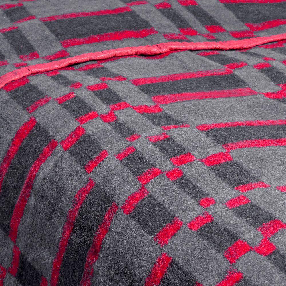 Frazada Polycotonn 2 pl Rojo -negro-3
