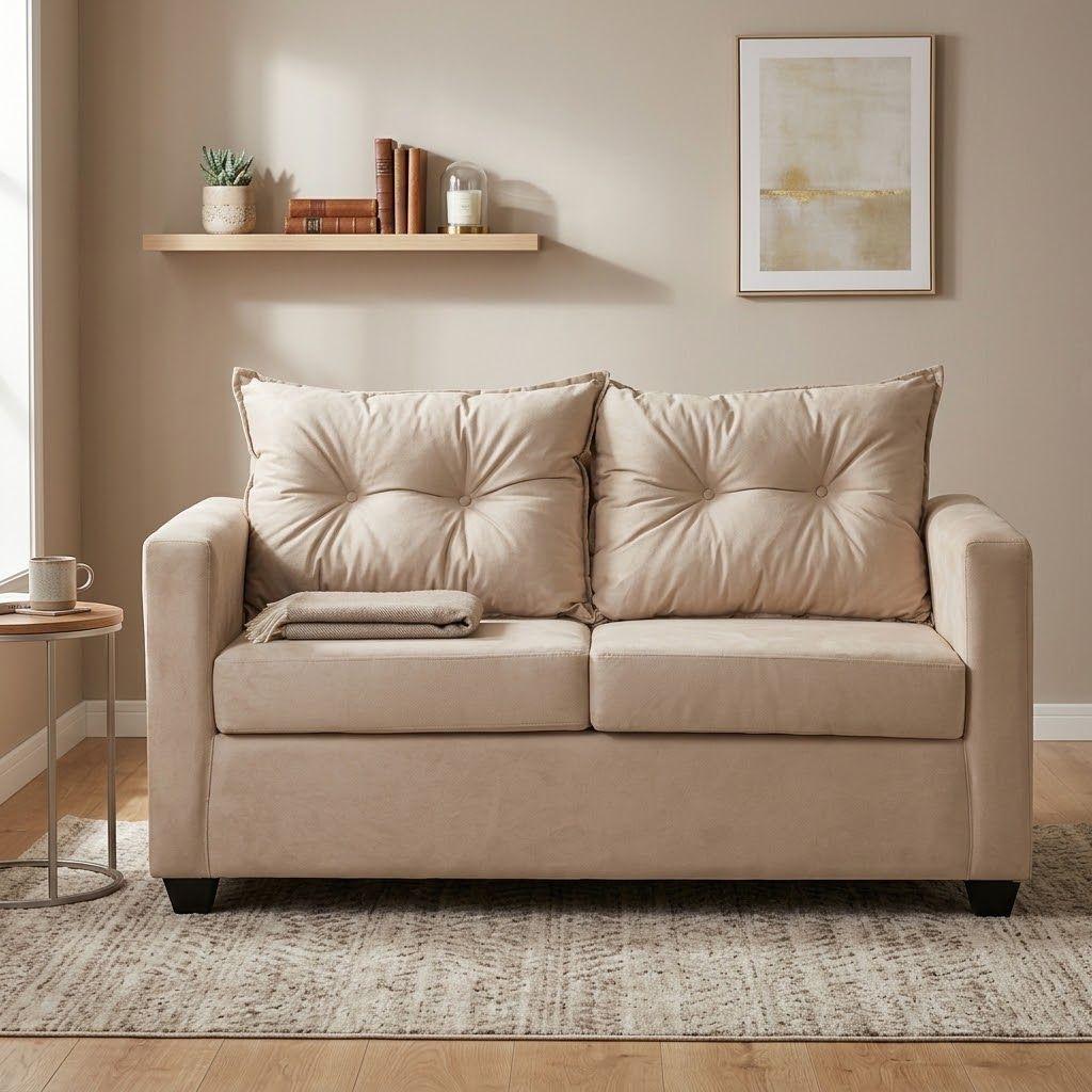 Sof 2c Hamburgo Felpa Beige 130x70x83-0
