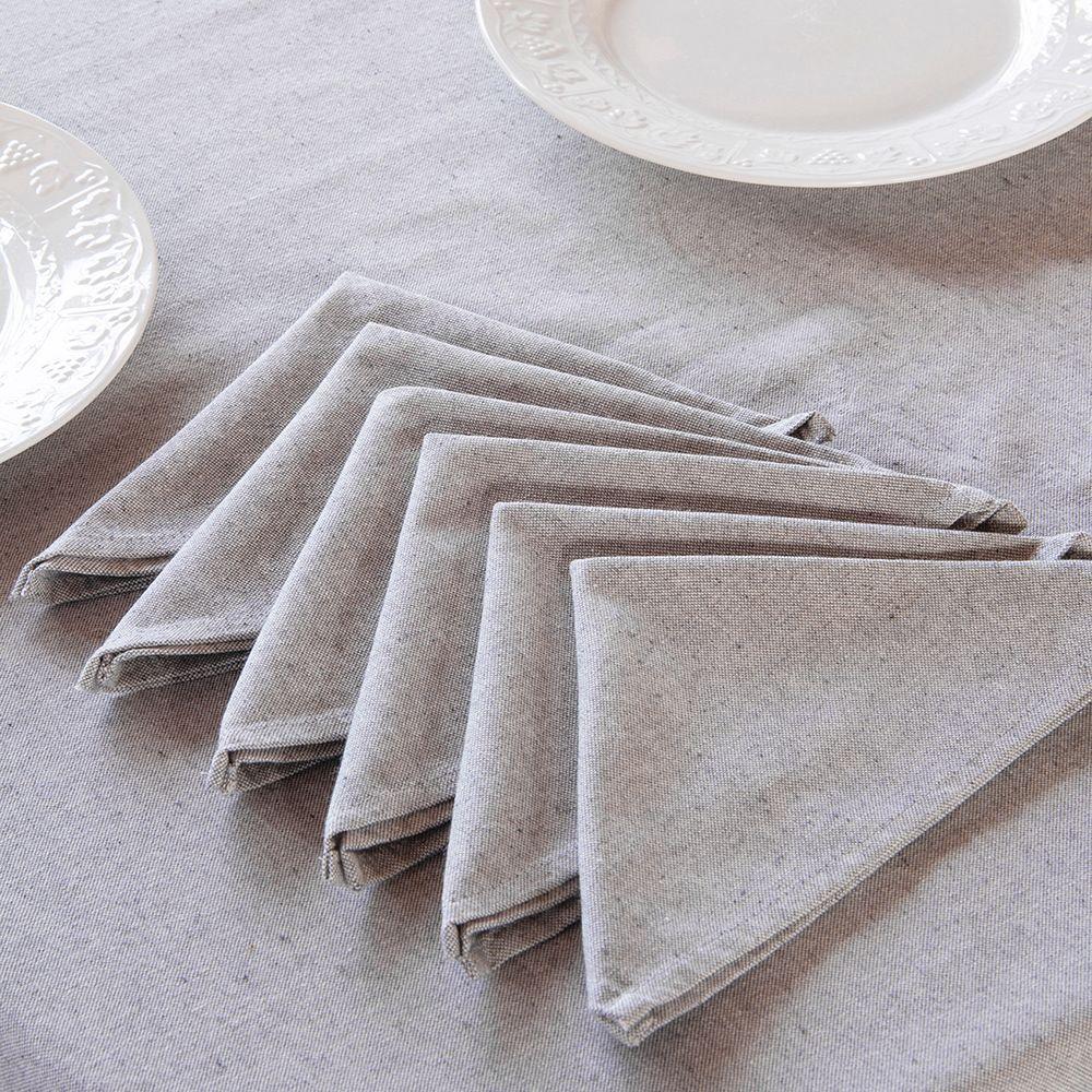 Juego de Mantel Laika  140x220  c/servilletas  Tela Gris -2