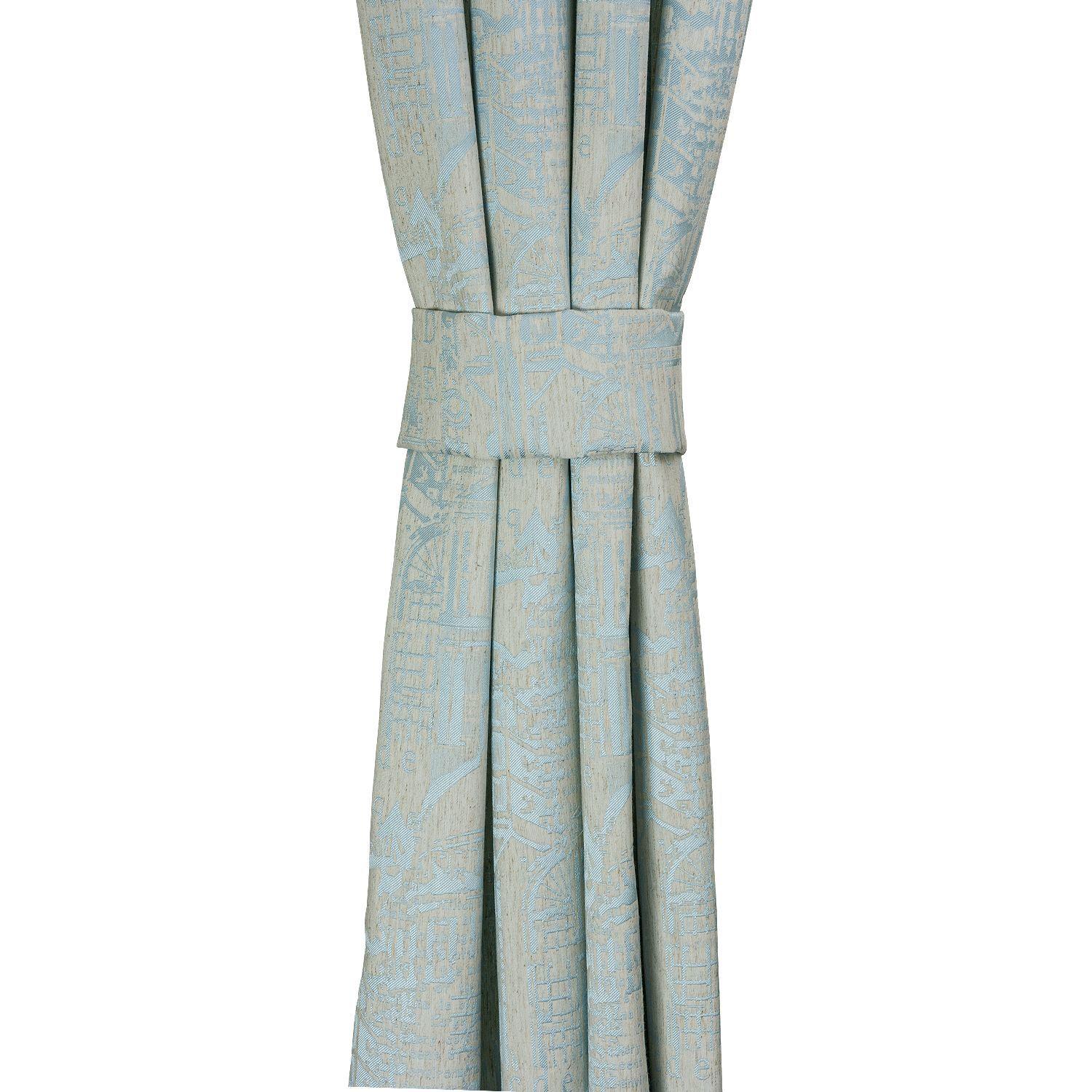 Cortina Lino Ciudad  Azul claro-1