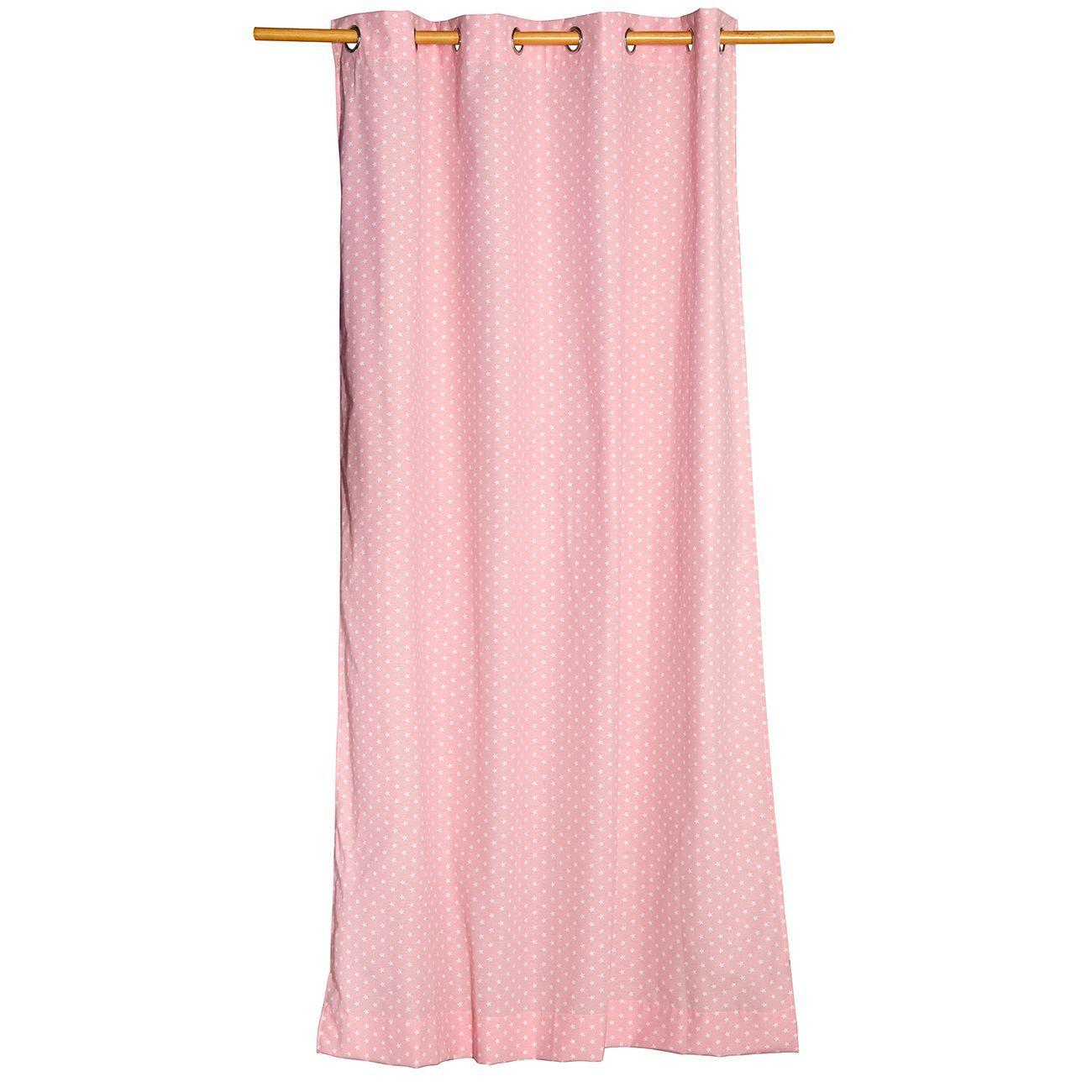 Cortina Lona española  Estrellita mini rosa-2