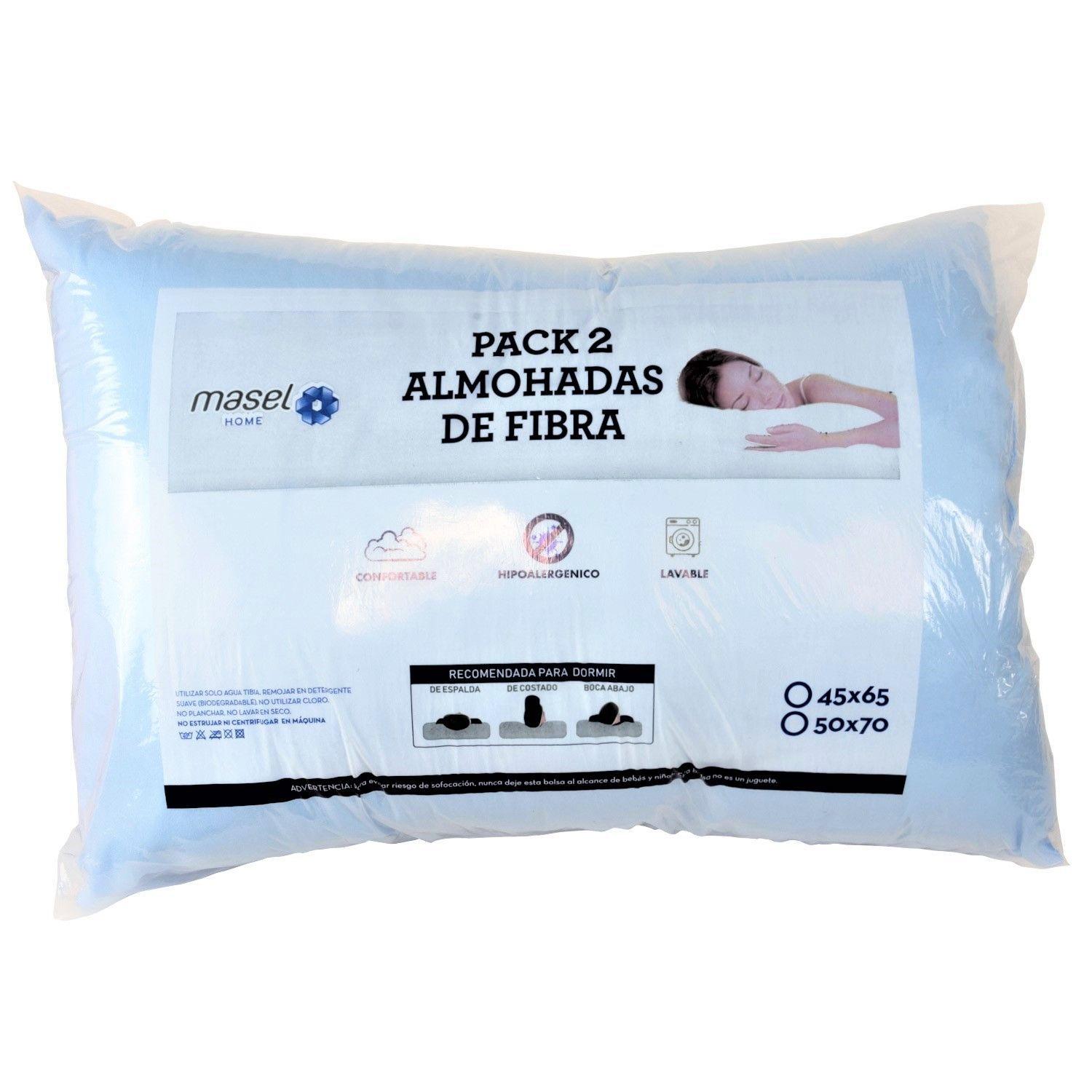 Set 2 almohadas premium Eco colores 50x70 celeste-0