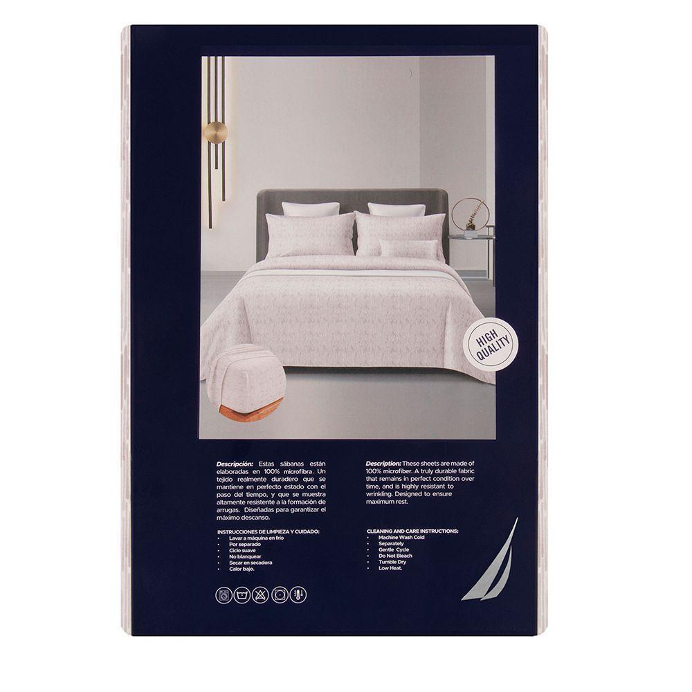 Sabanas  Microfibra  estampada 1. 5 plazas 3P -Nautica Home -Beige-3