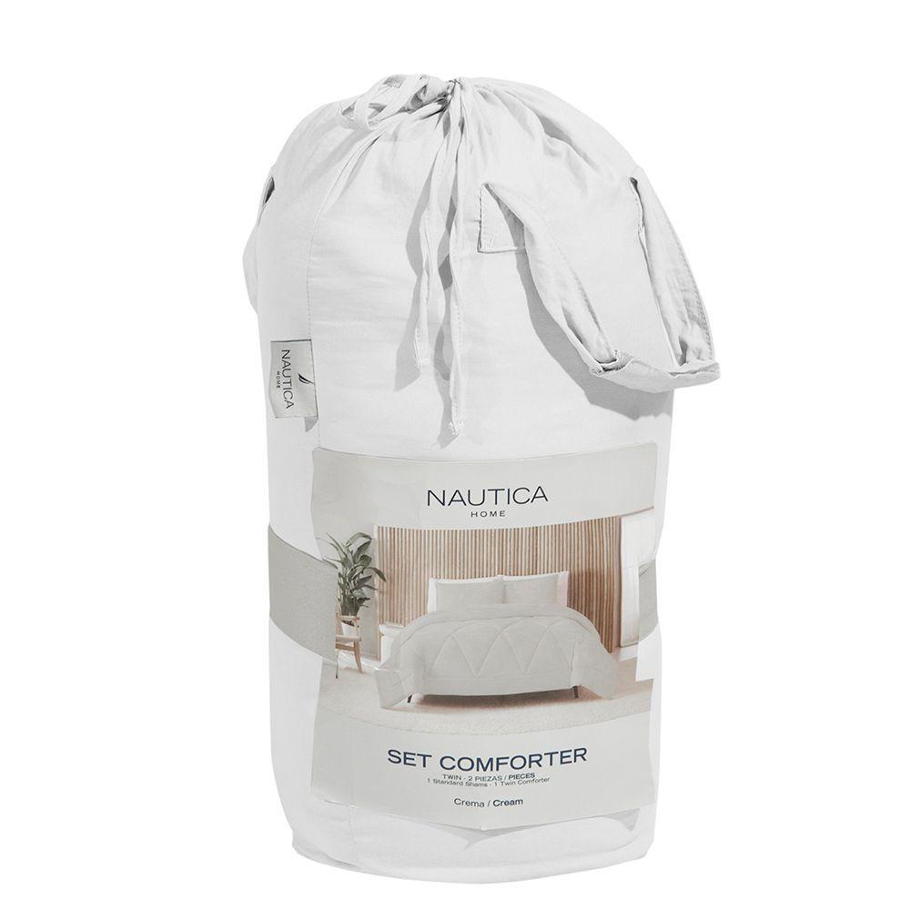 Juego Plumon Comforter 1 5 pl Nautica Home c funda Poliester 95gr Blanco-3
