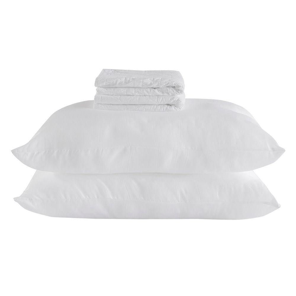 Set 2 Almohadas Microfibra  Eco y 2 Protectores de Almohadas 50x70 -2