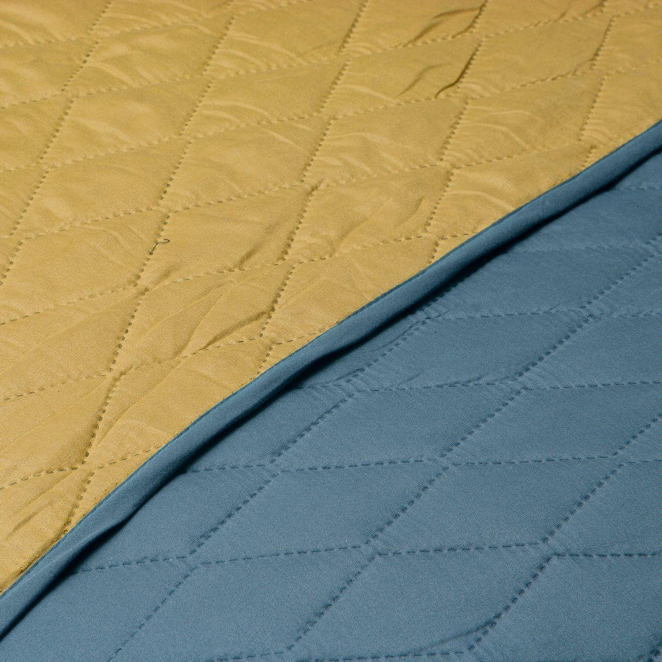 Quilt Bicolor Masel 1,5 plazas Petroleo-Amarillo 180x250-2