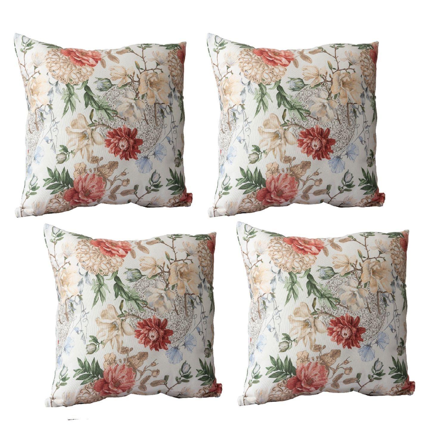 Set 4 Cojines Lona Española Eloise 50X50 cm Rojo-0