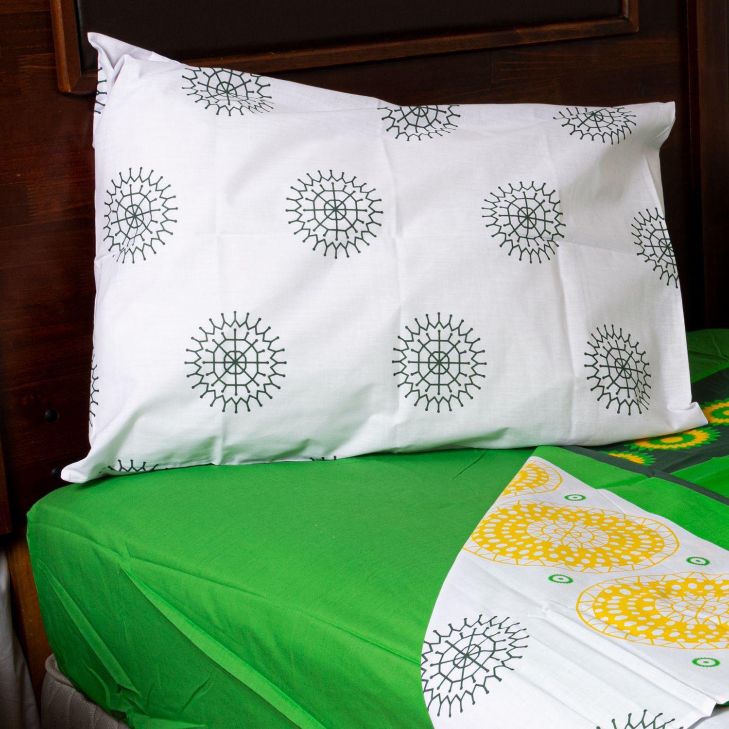 Juego de Sabanas Runas 1.5 plazas Verde-0