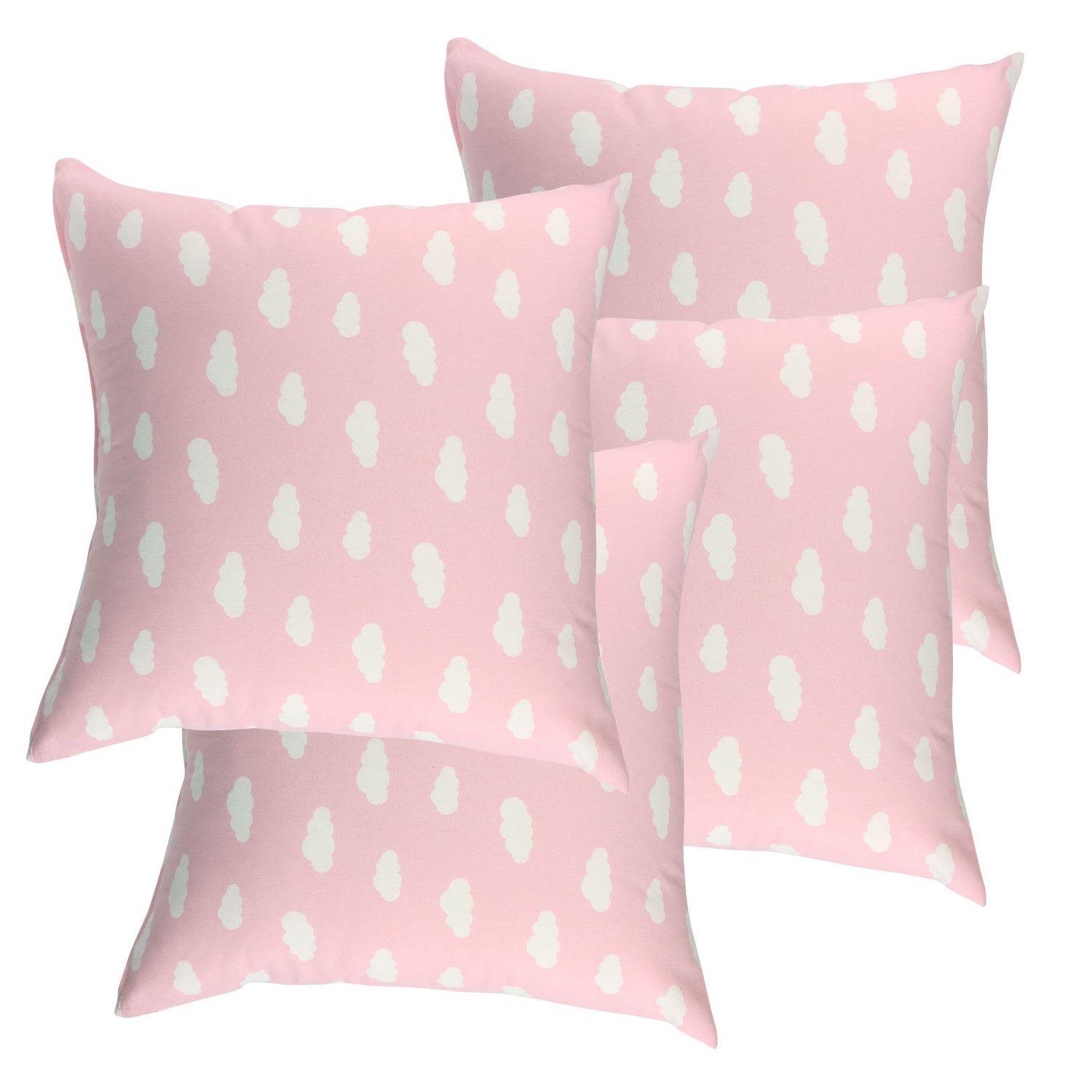 Set 4 Cojines Lona Nube Rosa 50x50 cm-0