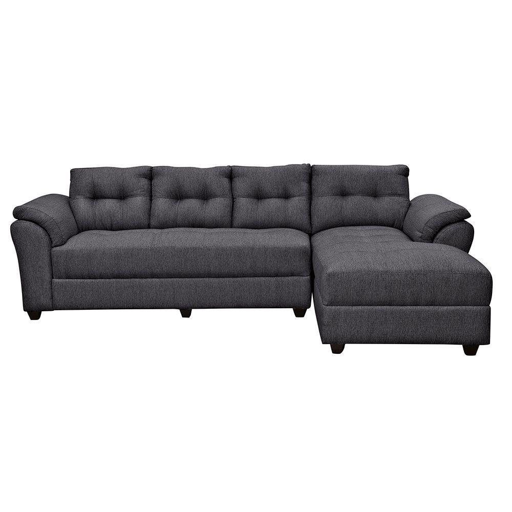 Seccional Milan 3c c/Resortes Derecho tela Gris-0