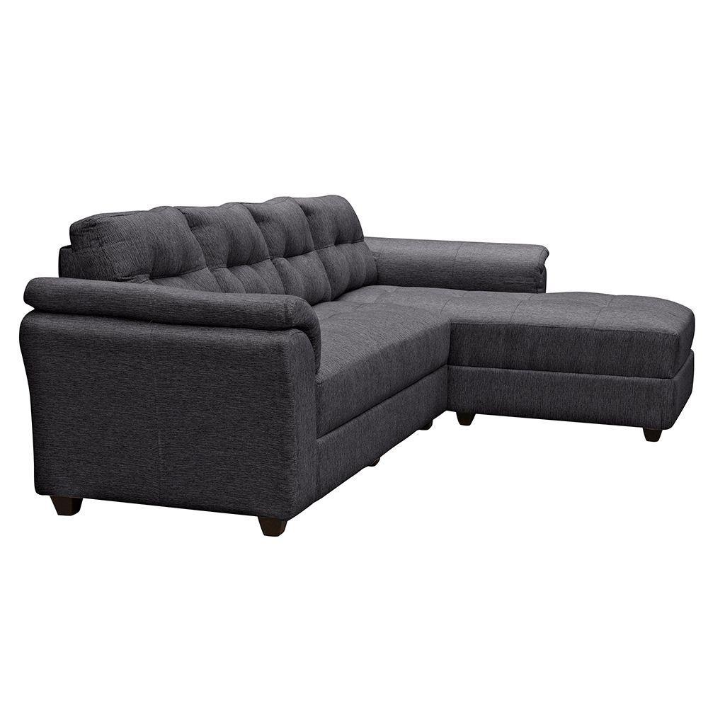 Seccional Milan 3c c/Resortes Derecho tela Gris-2