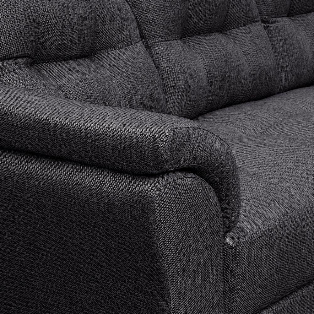 Seccional Milan 3c c/Resortes Derecho tela Gris-3