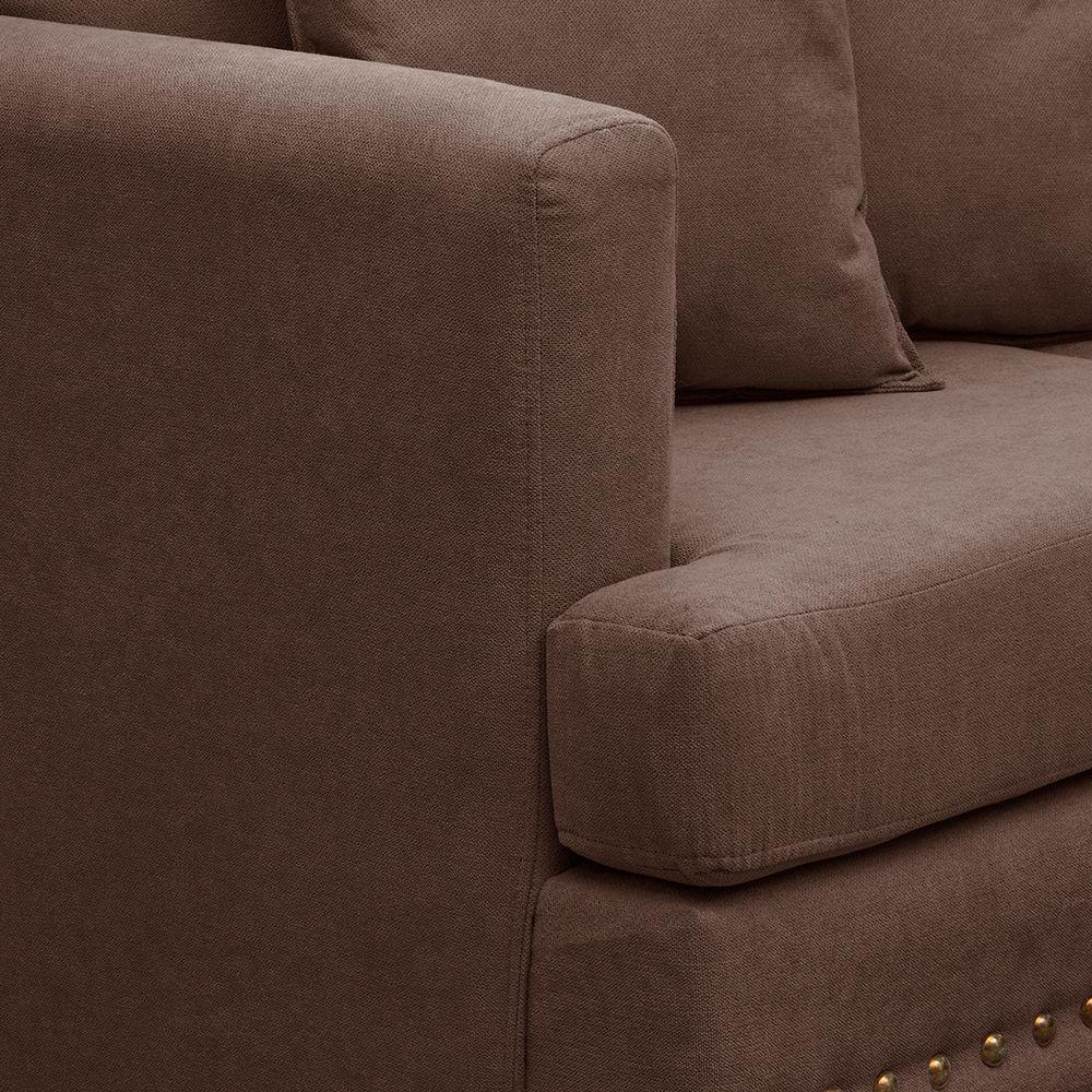 Sofa 3c Estambul tachas Tela Chocolat220 X 90 X 95-3