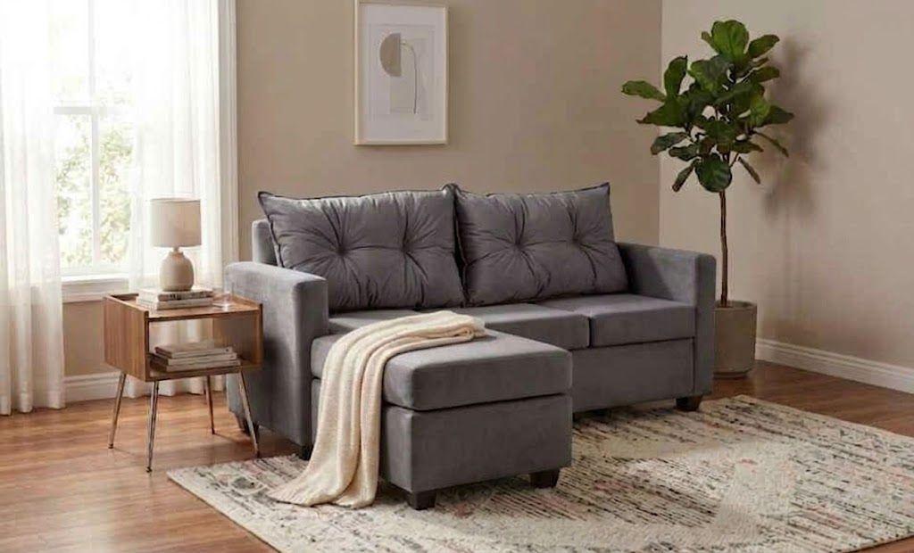 Seccional Intercambiable Hamburgo Felpa Gris oscuro 170x 130x83-0
