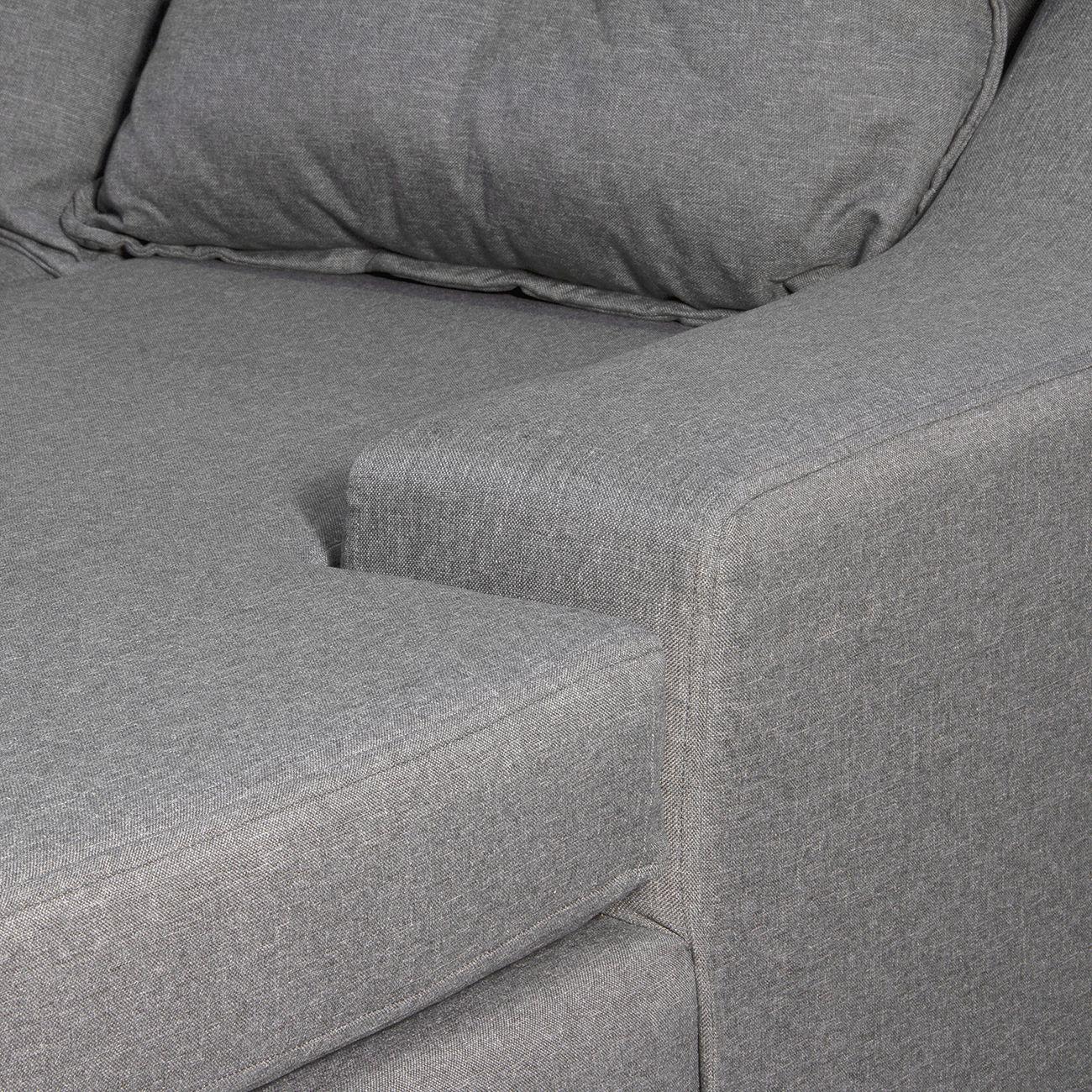  Seccional Viena 3 cuerpos  Derecho Tela Gris 195x 155 x90-3