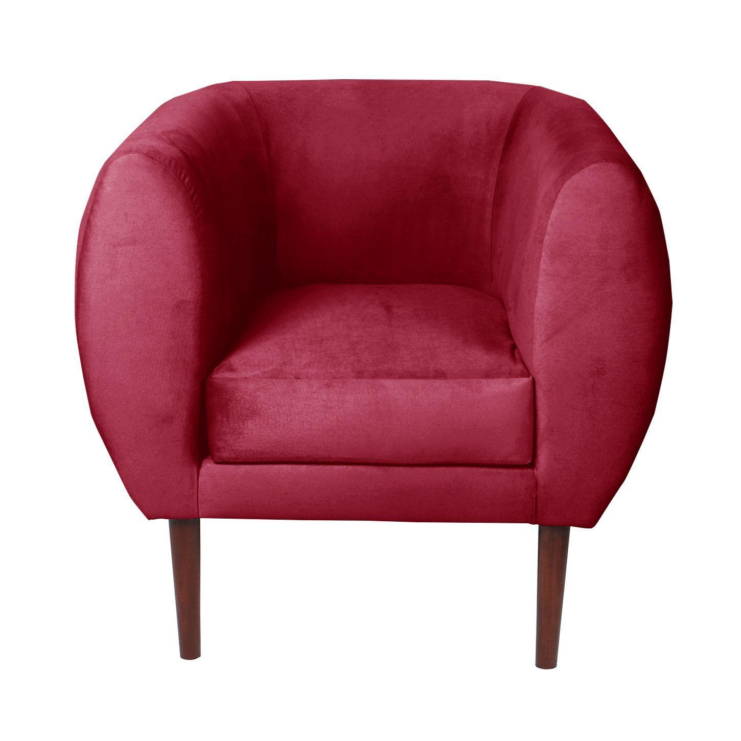 Poltrona Curvee 80 x 70 x 78 alt Felpa Burdeo-0