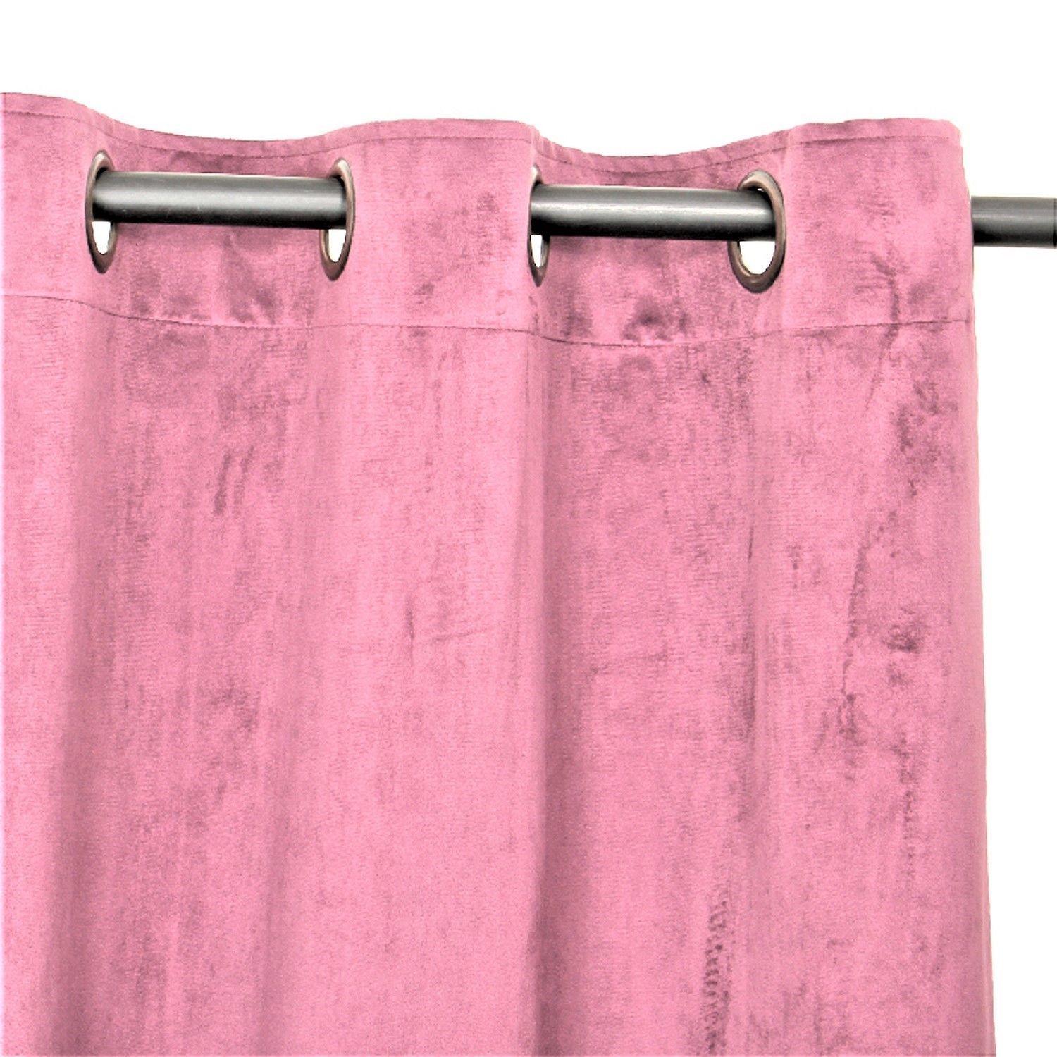 Set Cortinas 4 pzas New Velvet -Velo Bordado Rosa palo -1