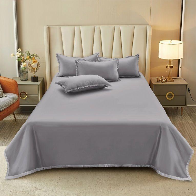 Juego de Sabanas 1 5 pl lisas Microfibra 95gsm Nautica Home Gris Oscuro-3