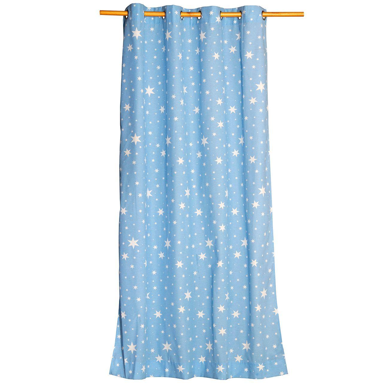 Cortina  Lona Española Estrellas   Azul cla -2