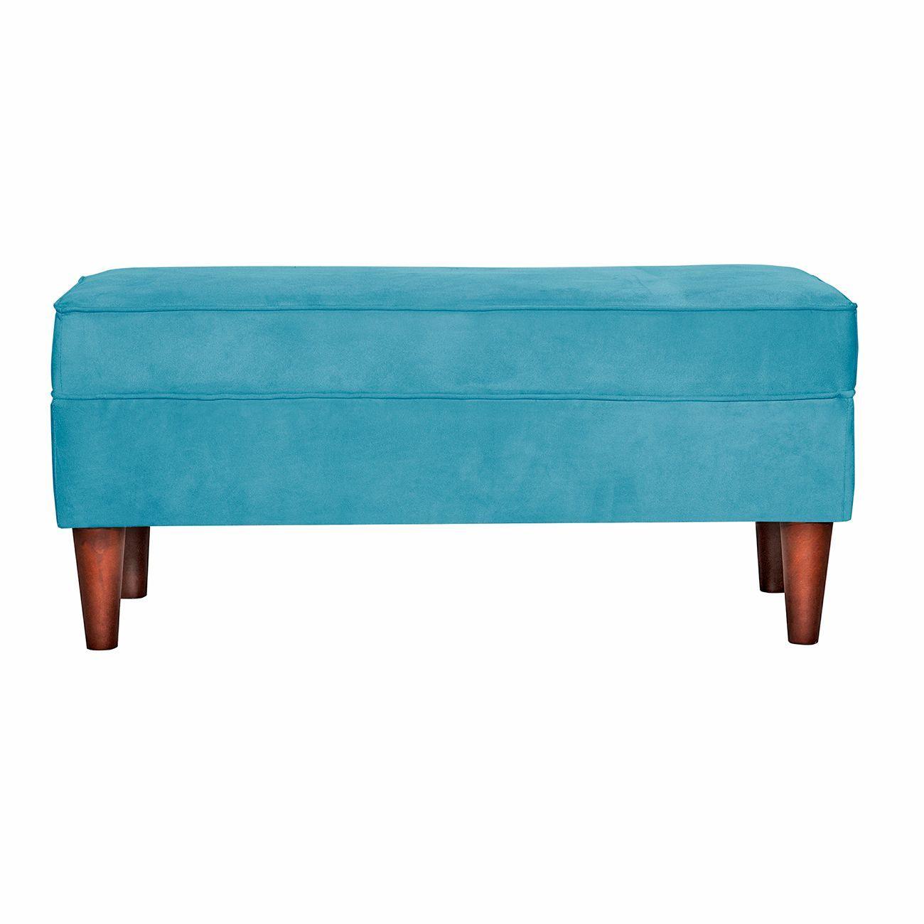 Banqueta Florencia Felpa Turquesa100x45x42 cm-1