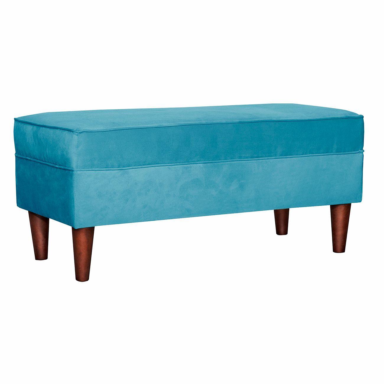 Banqueta Florencia Felpa Turquesa100x45x42 cm-0