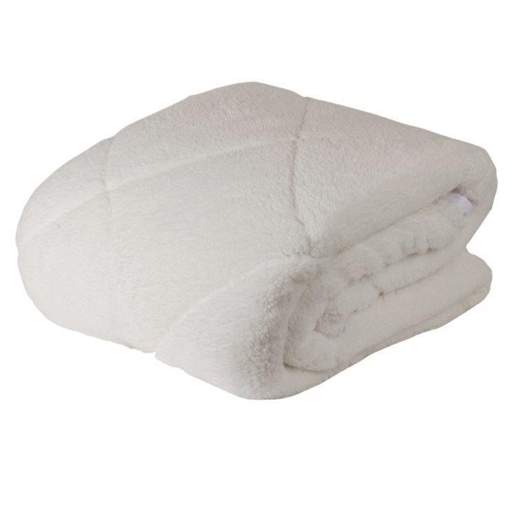 Cubre Colchon Winter Sherpa Single 1.5 pl Blanco-0