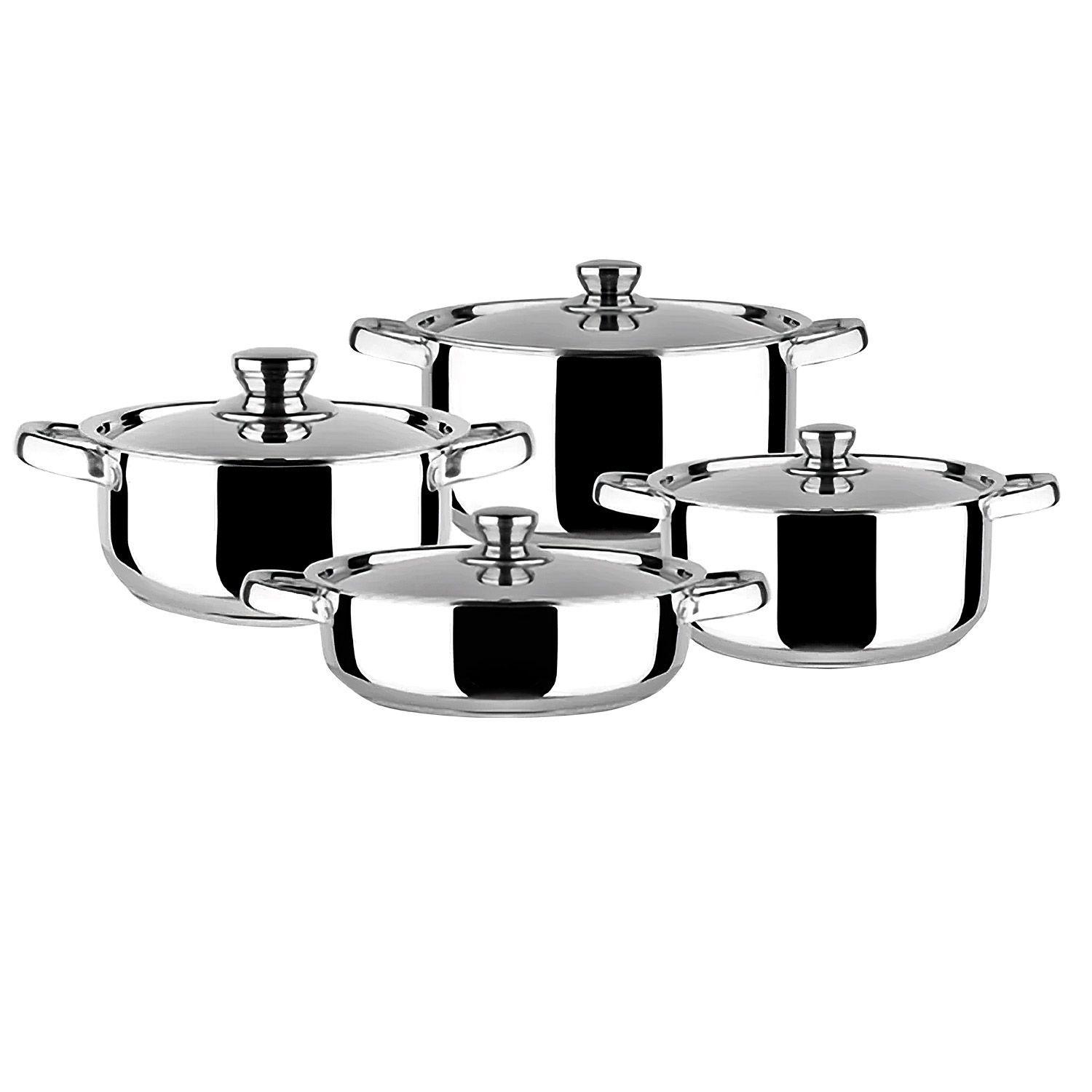Batería de cocina Verona 8 piezas Silver- Acero Inoxidable-0