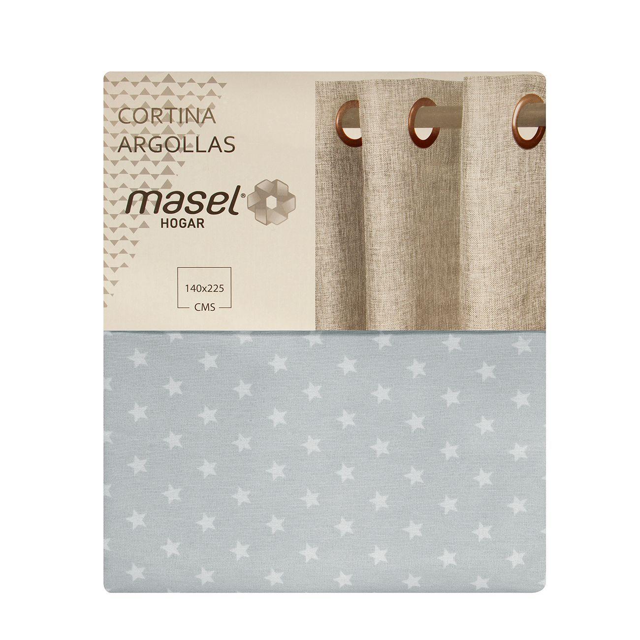 Cortina lona española estrellita mini Gris-2