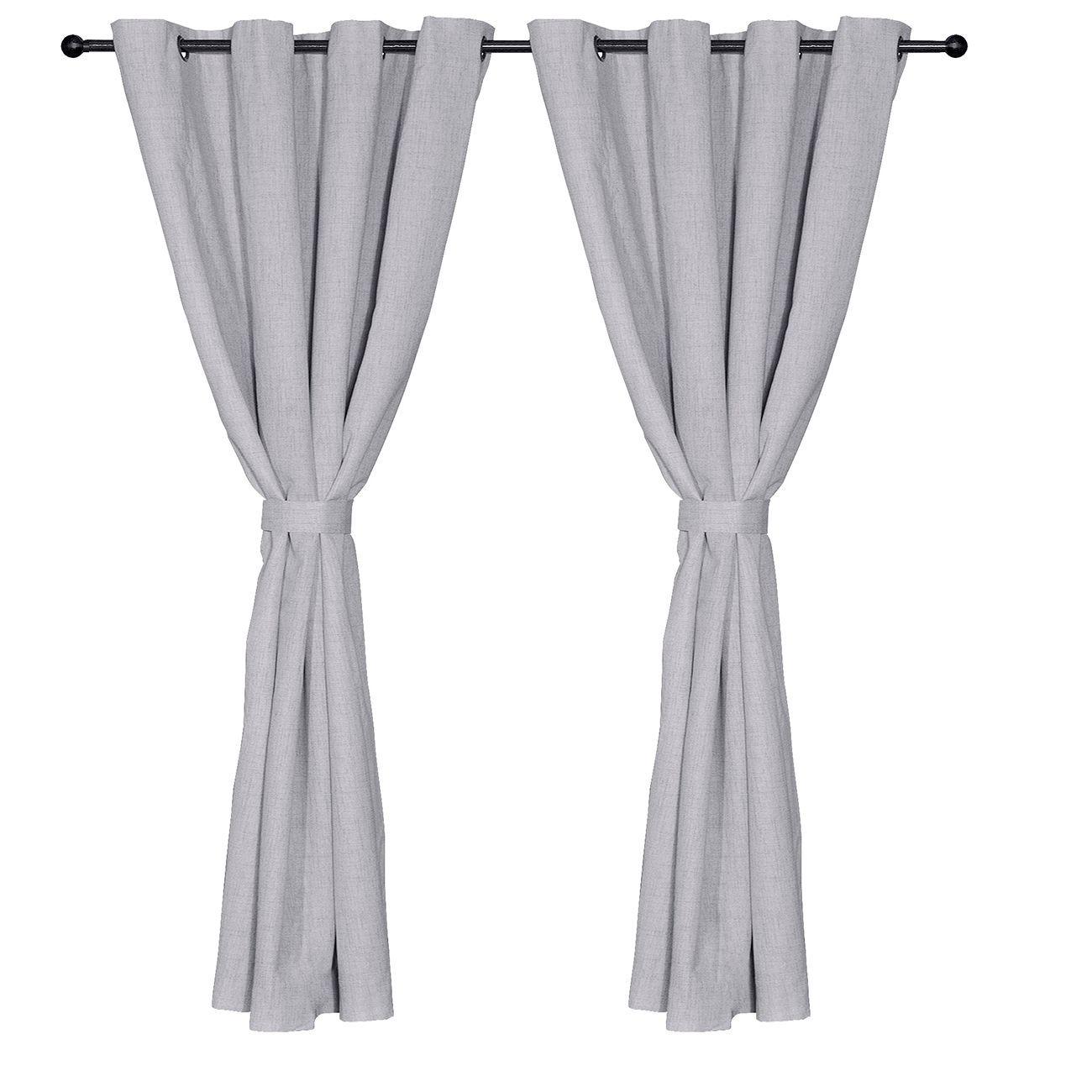 Set Cortina Masel B.O Lino Gris claro 140 x 225-2