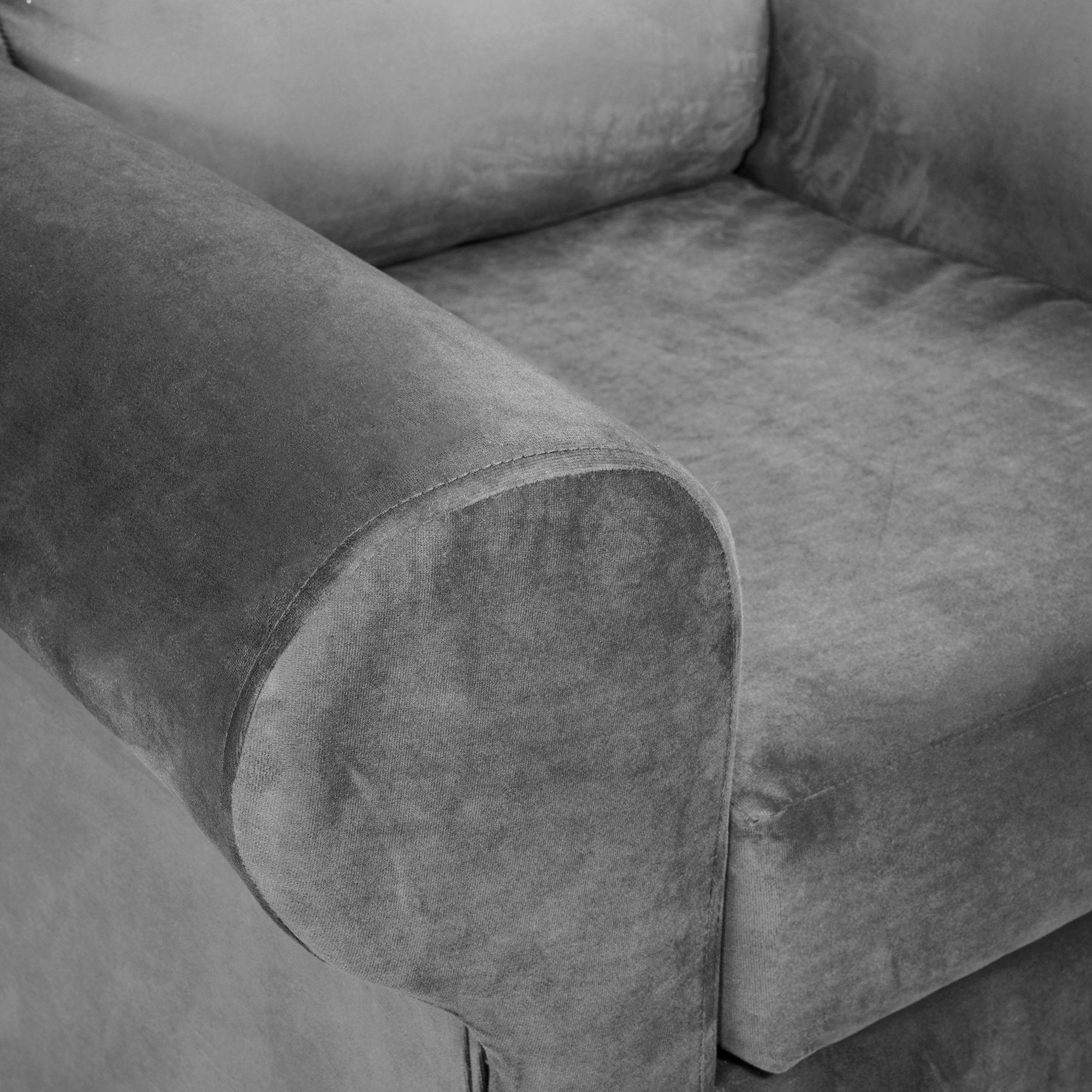 Sillon Beron 1c Felpa  Gris  95 x 90 x 100-2