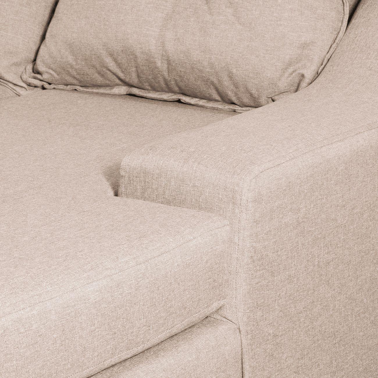  Seccional Viena 3 cuerpos  Derecho Tela Beige 195x 155 x90-3