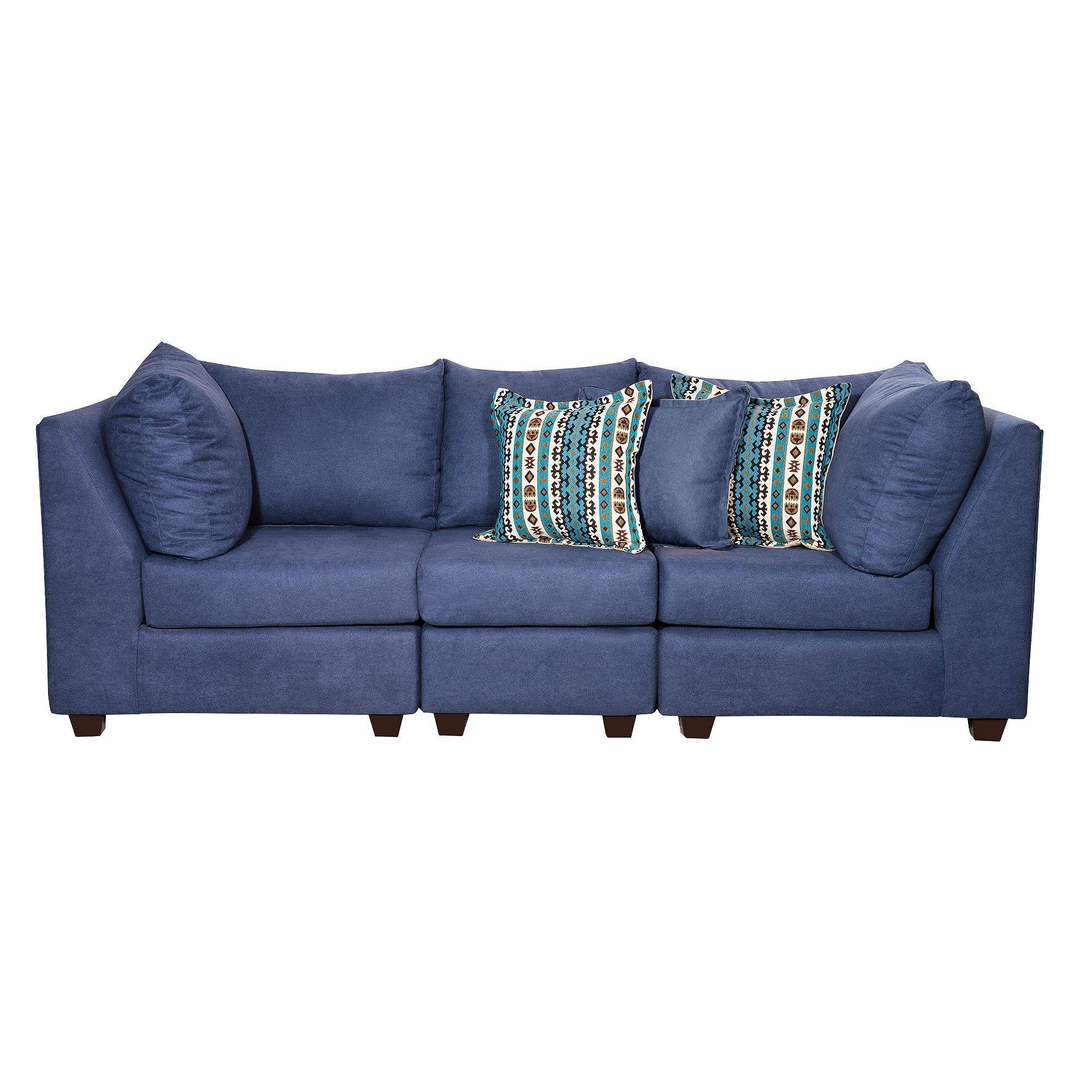 Sofa modular 3c Belek tela azul 245x 90 x 95-0