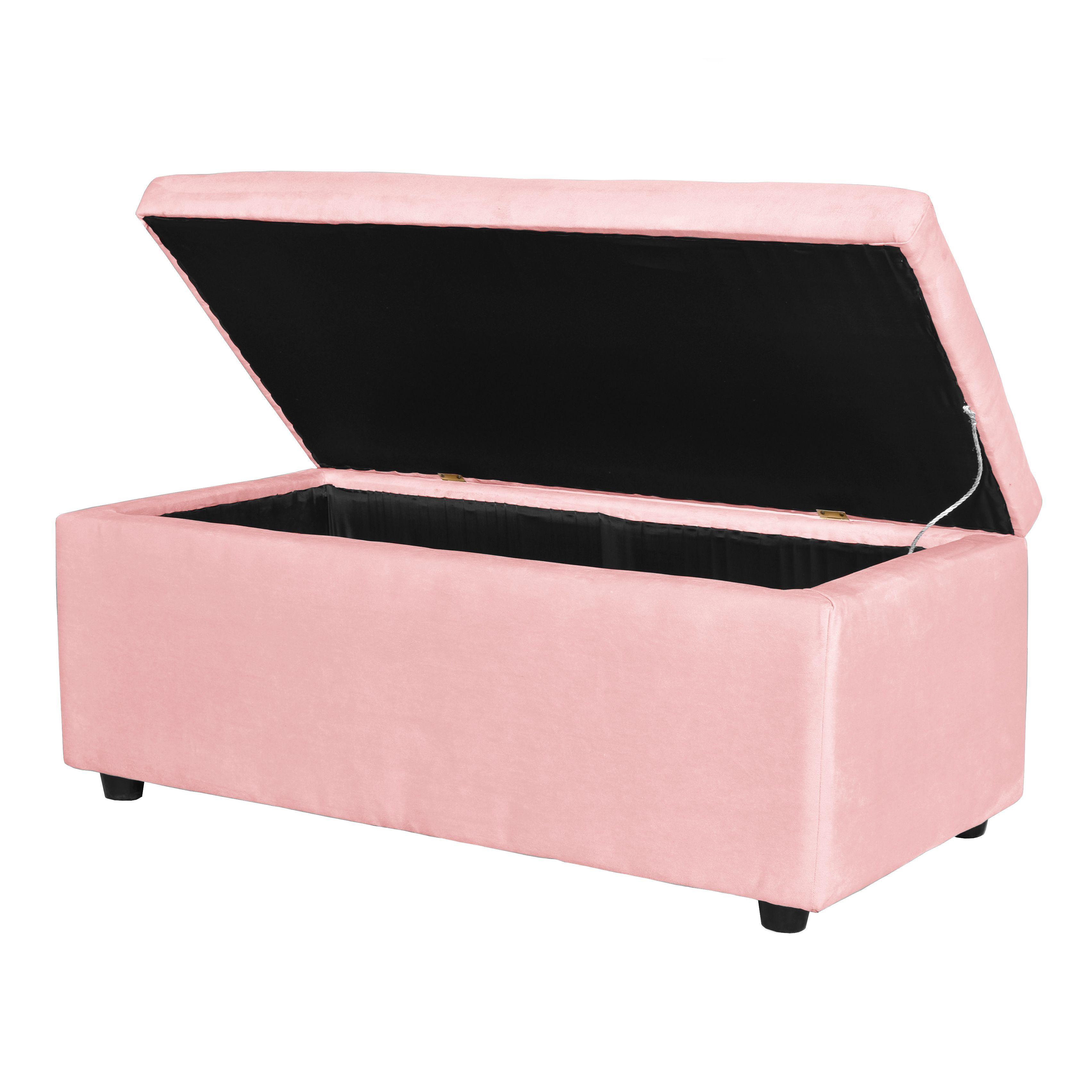 BANQUETA BAUL FELPA 100 X 50 X 45 ROSA-0