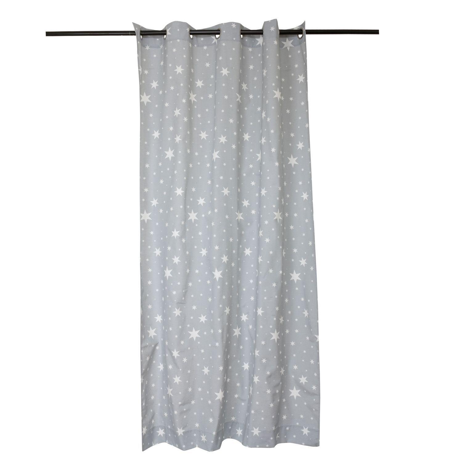 Juego Cortinas + Cojines infant. Estrellita Gris-1