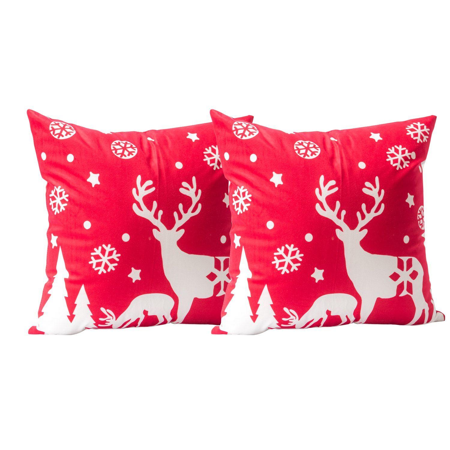 Set 2 Cojines Reno 45 x 45 Rojo-0