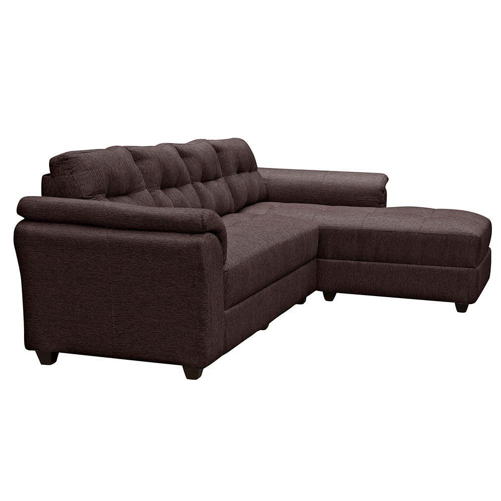  Seccional Milan 3c c/Resortes  Derecho Tela  Chocolate 295x190 x100-2