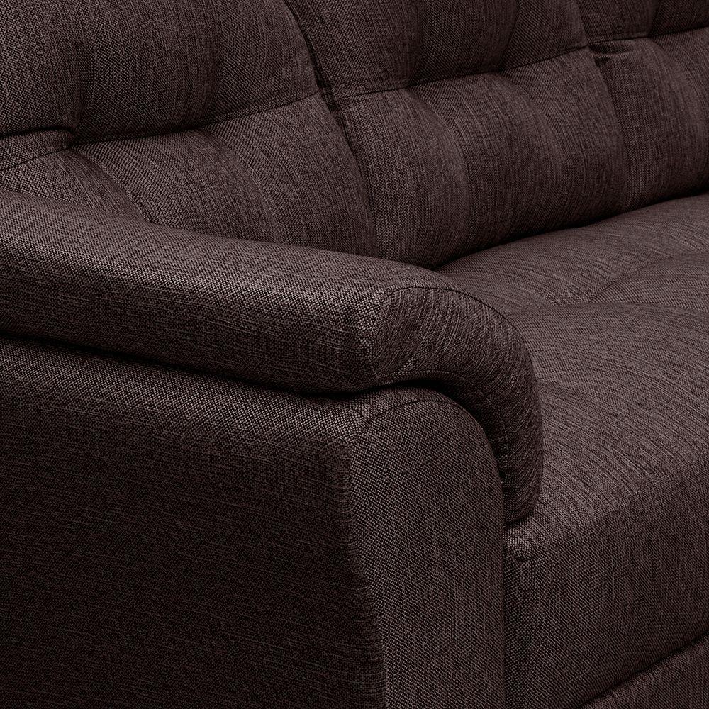  Seccional Milan 3c c/Resortes  Derecho Tela  Chocolate 295x190 x100-3