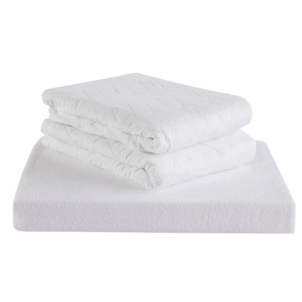 Set Cubre colchón impermeable  2PL y 2 Protectores de Almohadas 50x70 -1
