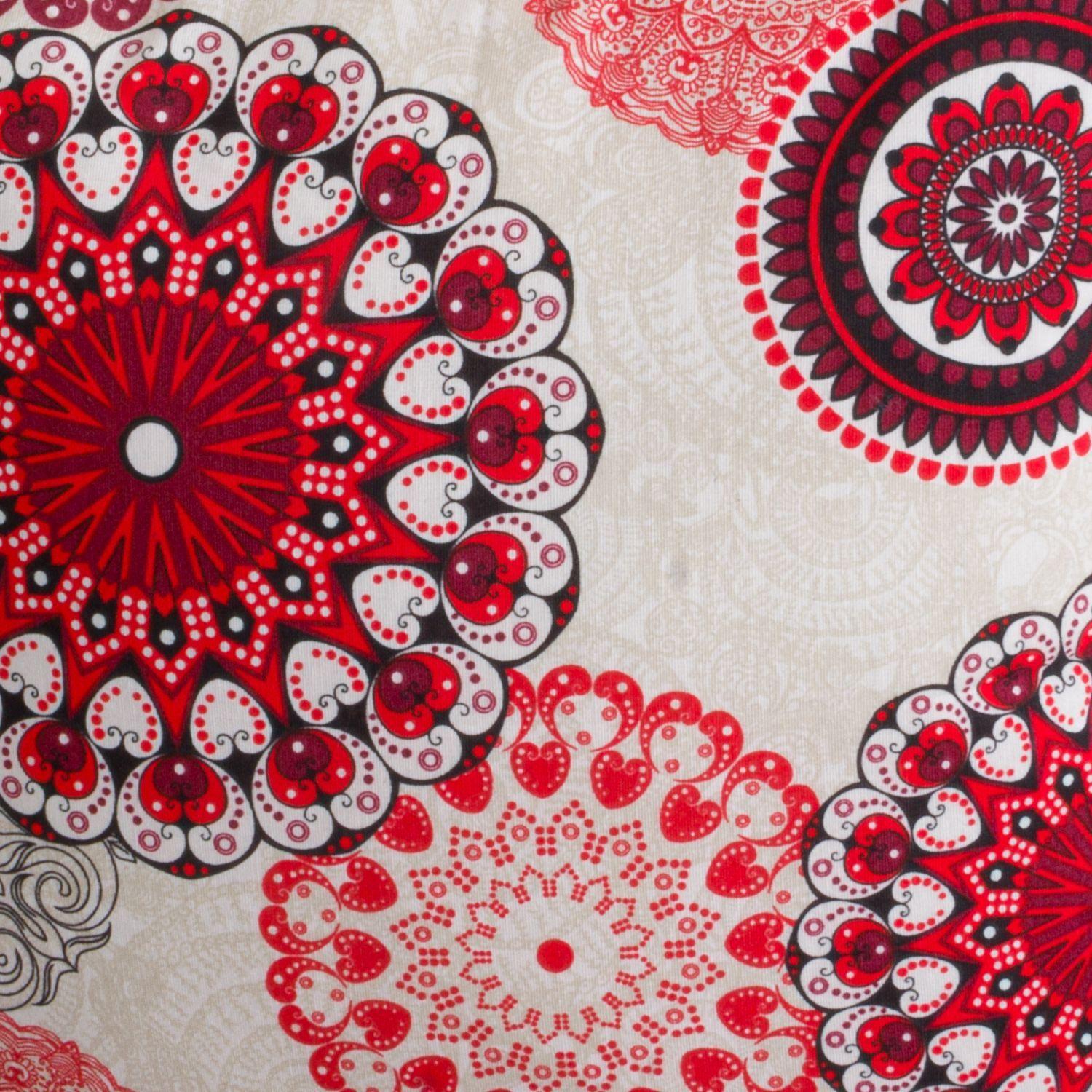 Set 2 cojines Lona Española Mandala 50x50 cm Rojo-2