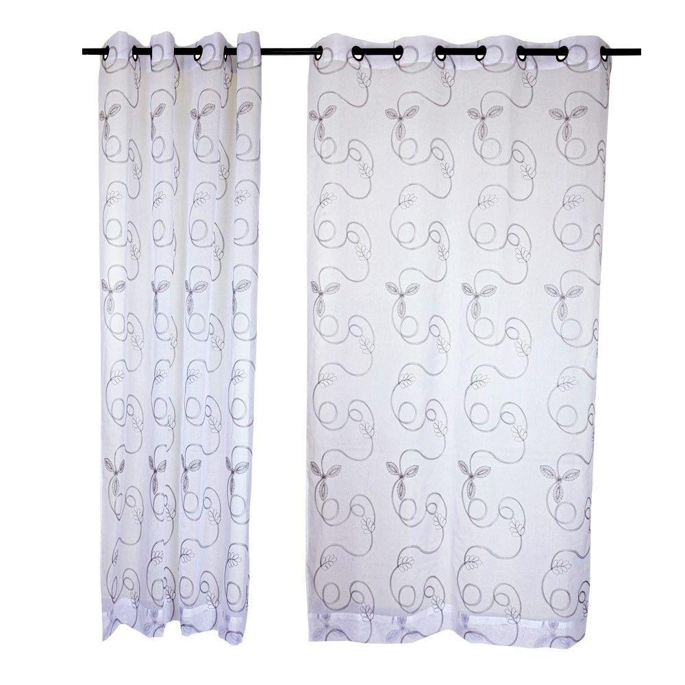 Set  2 Velos Bordado 1.40 X 2.20 Gris-1