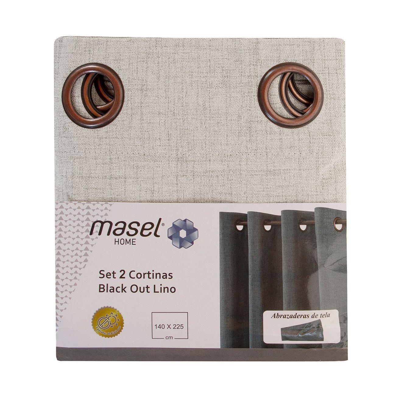 Set Cortina Masel B.O Lino Blanca 140 x 225-3
