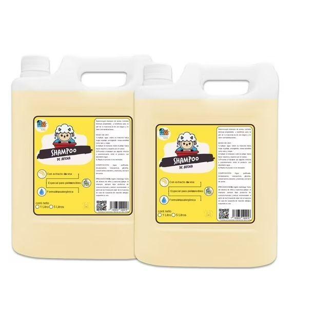 Pack 2 Shampoo Avena Orgánico 5 Litros Perros & Mascotas-0