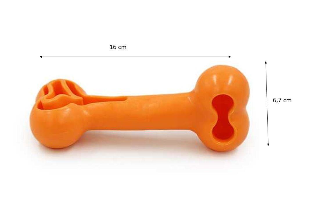 Hey Juguete De Goma Hueso Naranjo Premios Perros Mascota-1