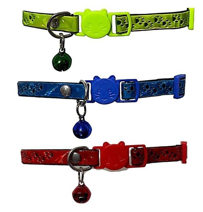 Collar Para Gato Gatita Anti Ahorque Con Diseño Huellitas-3