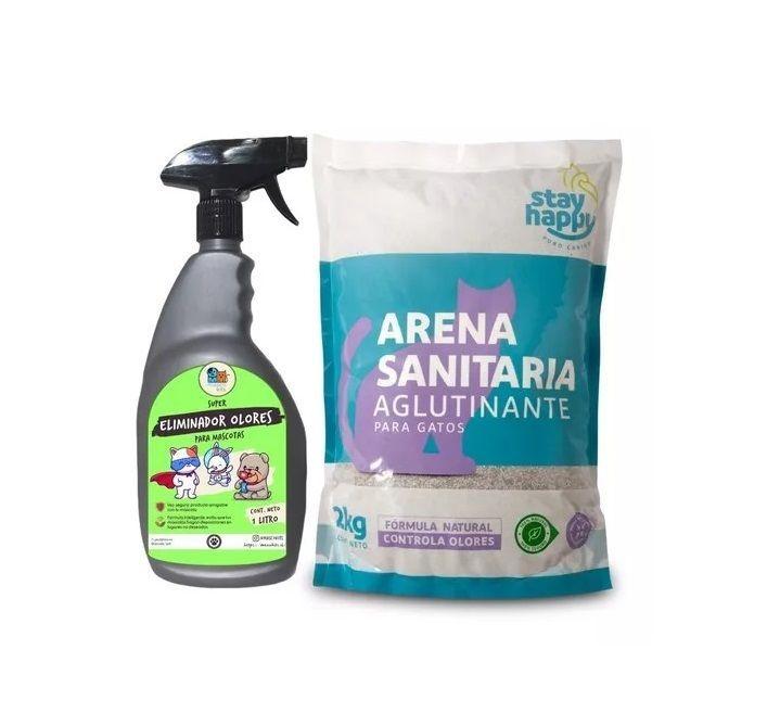 Kit Eliminador Destructor Olores 1lt + Arena Aglutinante 2kg-0