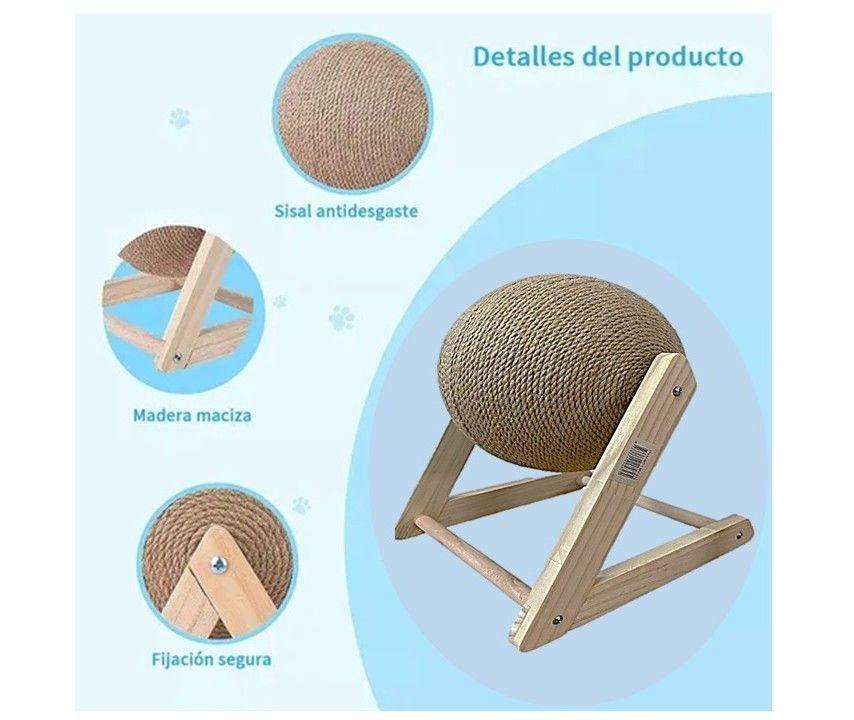 Rascador Para Gato Juguete Bola Giratoria Interactiva-3